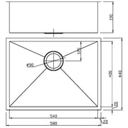 ROSA ABOVE/UNDERMOUNT SINGLE KITCHEN SINK STAINLESS STEEL FIL Kitchen Bathroom