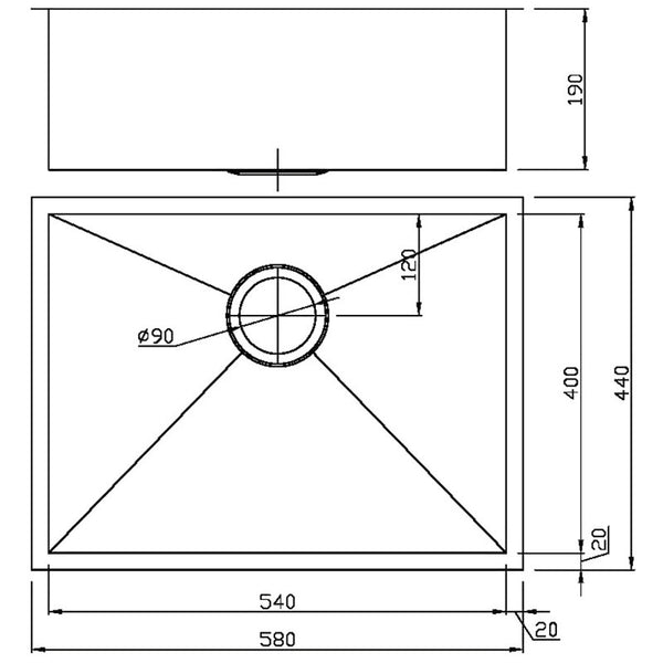 ROSA ABOVE/UNDERMOUNT SINGLE KITCHEN SINK STAINLESS STEEL