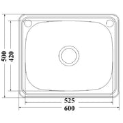 EDEN 45L SINGLE LAUNDRY SINK STAINLESS STEEL FIL Kitchen Bathroom