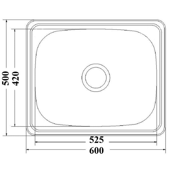 EDEN 45L SINGLE LAUNDRY SINK STAINLESS STEEL